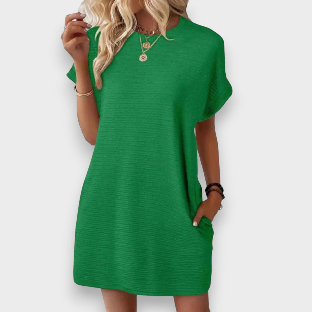 Arminé | Rahat Minimalist Yuvarlak Yaka Yazlık Elbise