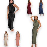 Yasemin | Şık açık omuzlu midi elbise