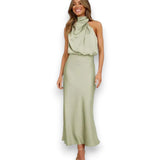 Yasemin | Şık açık omuzlu midi elbise