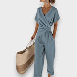 Defne | Drapeli Bağcıklı Tulum