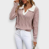 Arife | Kablo Örgü Yakalı Kazak