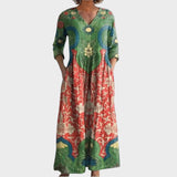 Zerrin™ | Vintage Çiçekli Maxi Elbise