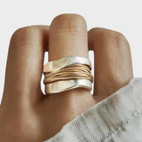 Sevil | Vintage Altın & Gümüş İplikli Yüzük