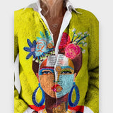 Amine Nur | Freda Portre Baskılı Hırka