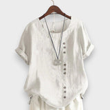 Afet | Klassiek Dames T-shirt met Ronde Hals