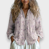 Fadima | Yaprak Desenli Vintage Bluz