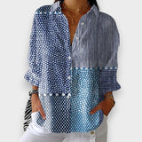 Duru Su | Okyanus Desenli Patchwork Bluz