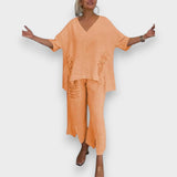 Figen | Yazlık V Yaka İkili Takım