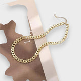 Vuslat™ | Altın Kalın Küba Zincir Kolye