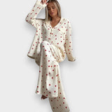 Didem | Estetik Kalp Desenli Pijama Takımı