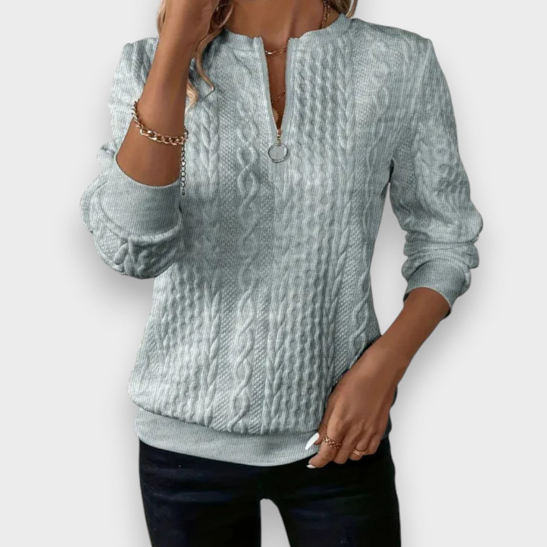 Aydanur | Kadın fermuarlı örgü kazak