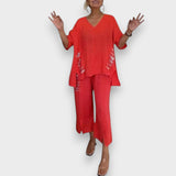 Figen | Yazlık V Yaka İkili Takım