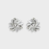 Nehir | Altın opal yapraklı halka küpeler